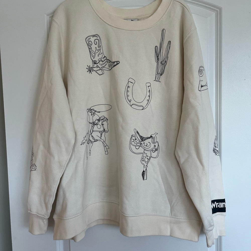 Wrangler Cream Western Sweatshirt